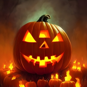 万圣节火焰特效南瓜灯图片